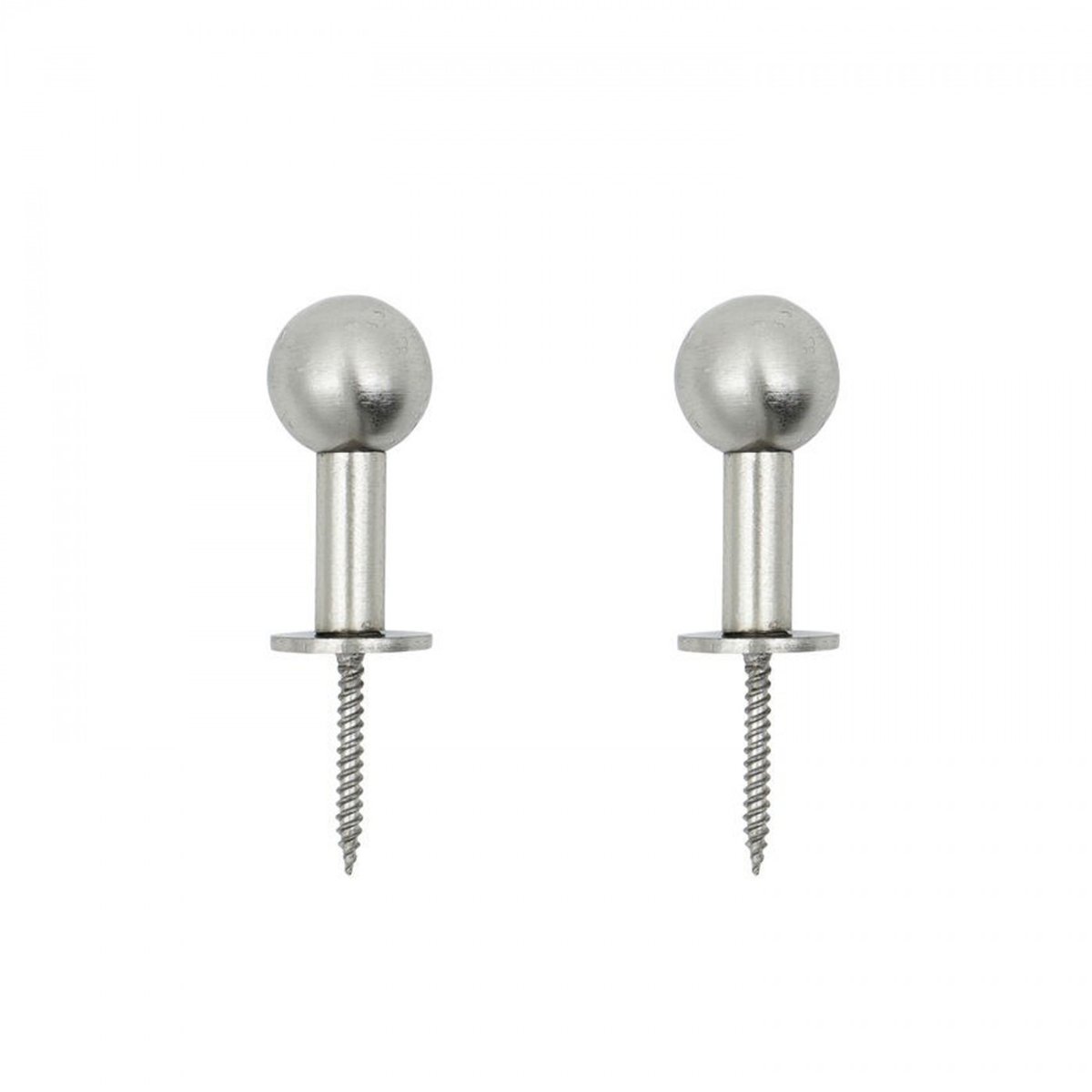 Lot de 2 patères en acier Ball dia 2 cm argent, HOUSE DOCTOR