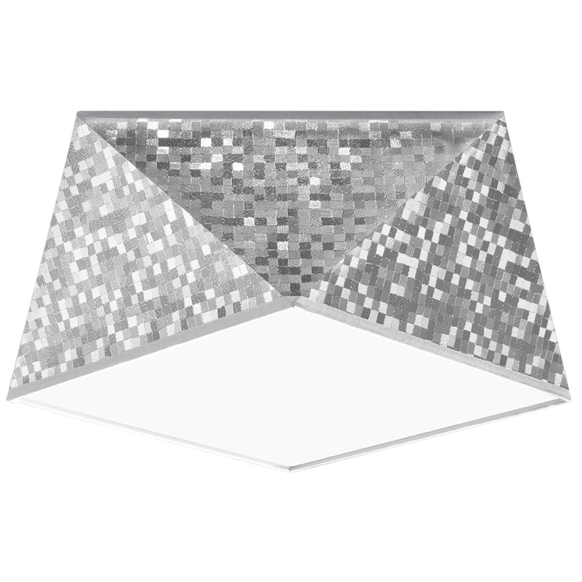 Plafonnier PVC Argent E27 1 Hexa gris, EDEN