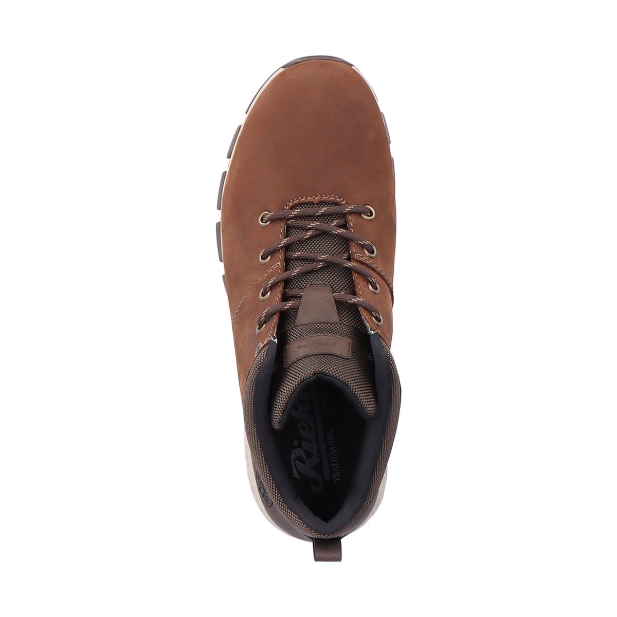Bottines cuir nubuck talon plat marron, RIEKER