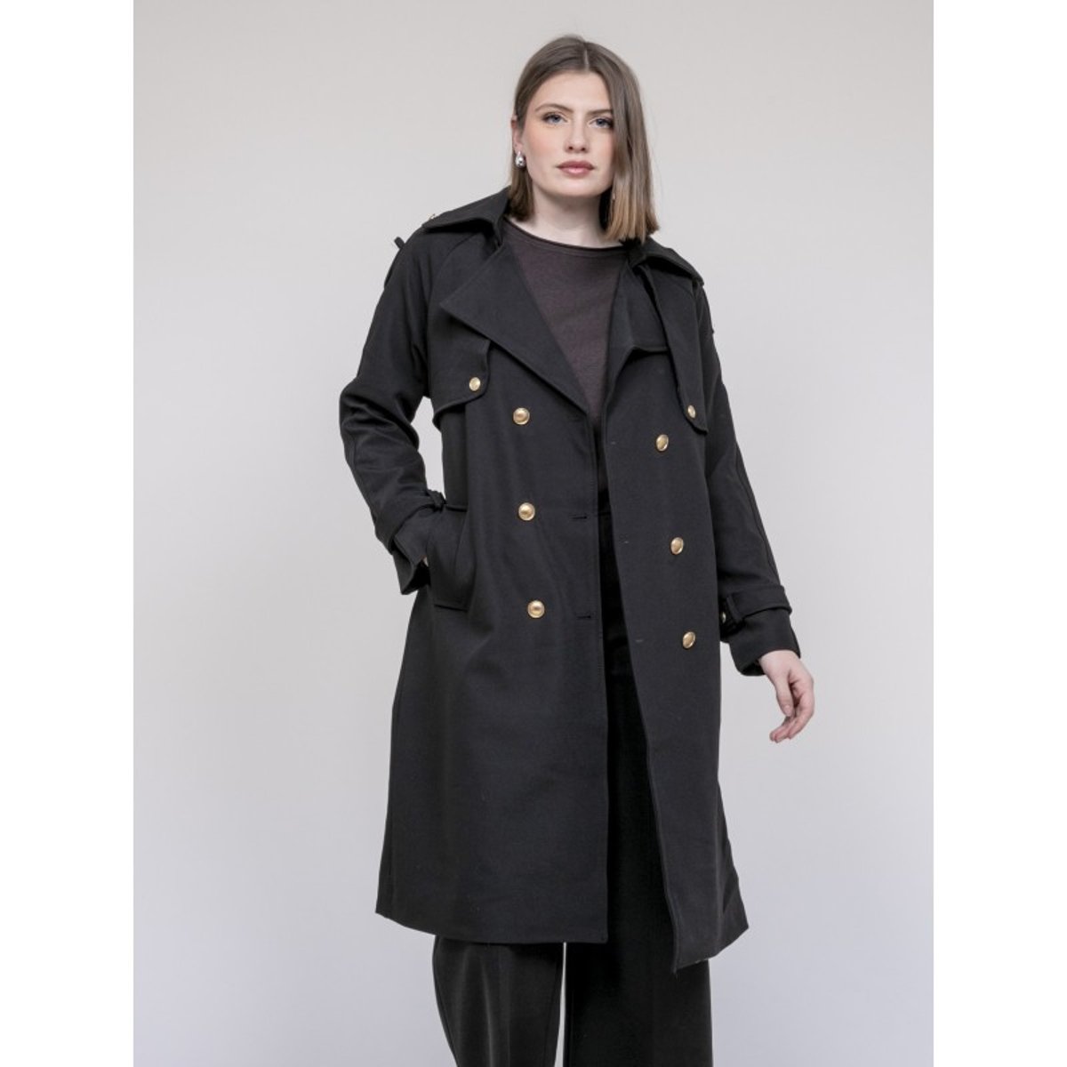Trench Long Unzile noir, DONA LISA