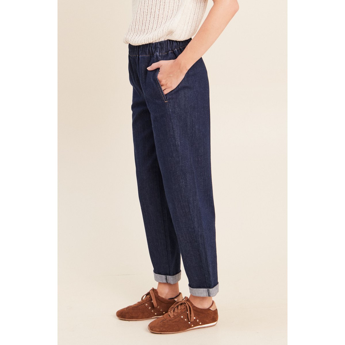 Jean mom en denim denim brut, BREAL