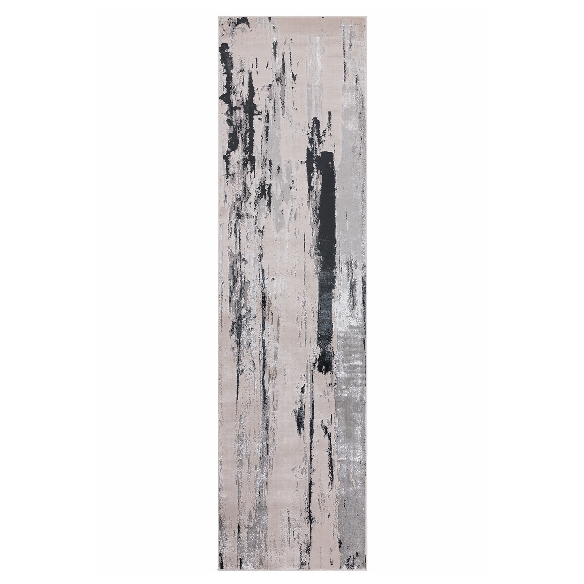 Abstract Metallic Runner Rug charcoal, SO'HOME