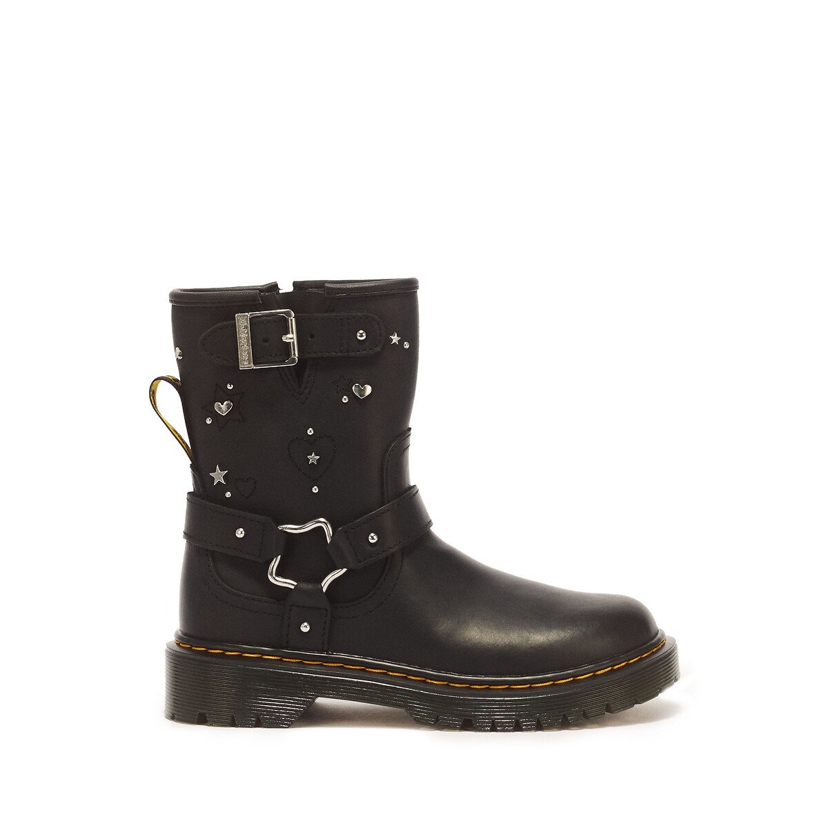 Stivaletti in pelle, Genaya Rigger Wyoming nero , DR. MARTENS