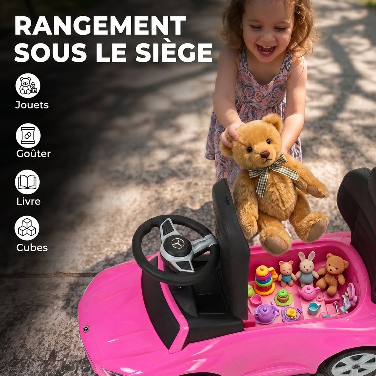 Voiture à glisse à chevaucher PP Rose rose, noir, AIYAPLAY