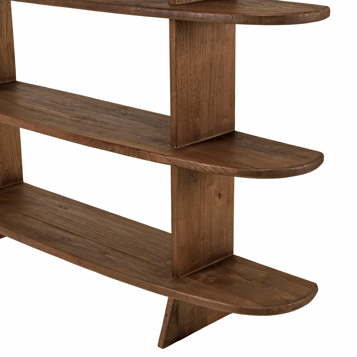 Bibliothèque linéaire 5 étagères en bois de mindi ARCUS bois naturel, PIER IMPORT