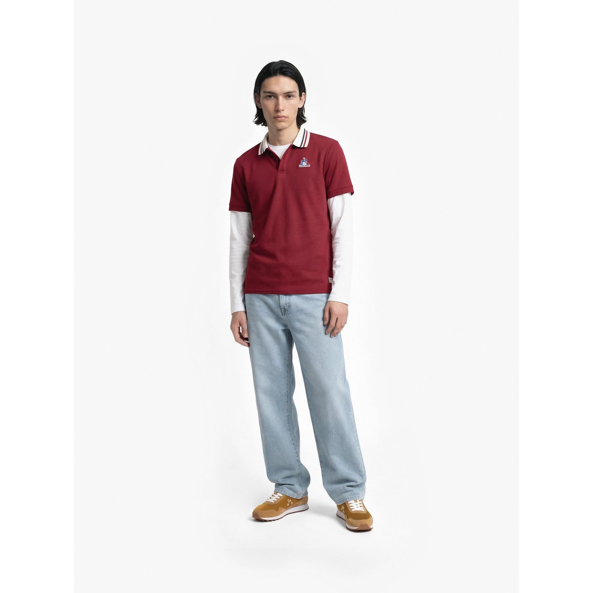 Polo Tricolore rio red, LE COQ SPORTIF