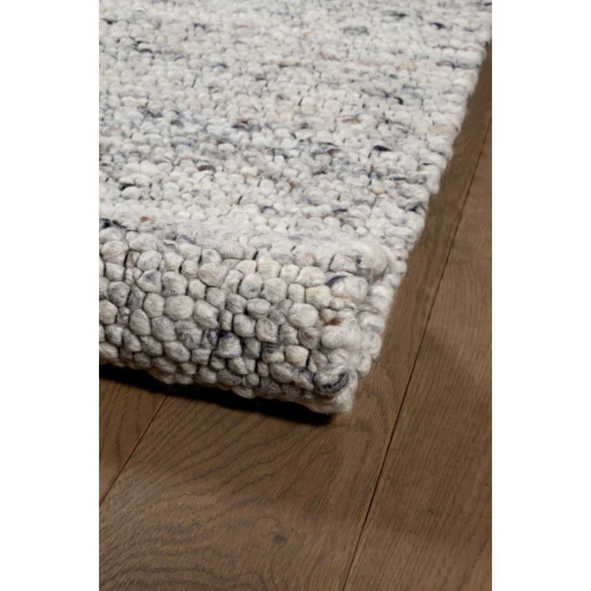 Tapis de salon fait main en laine SHEPERD argent, NOVATREND