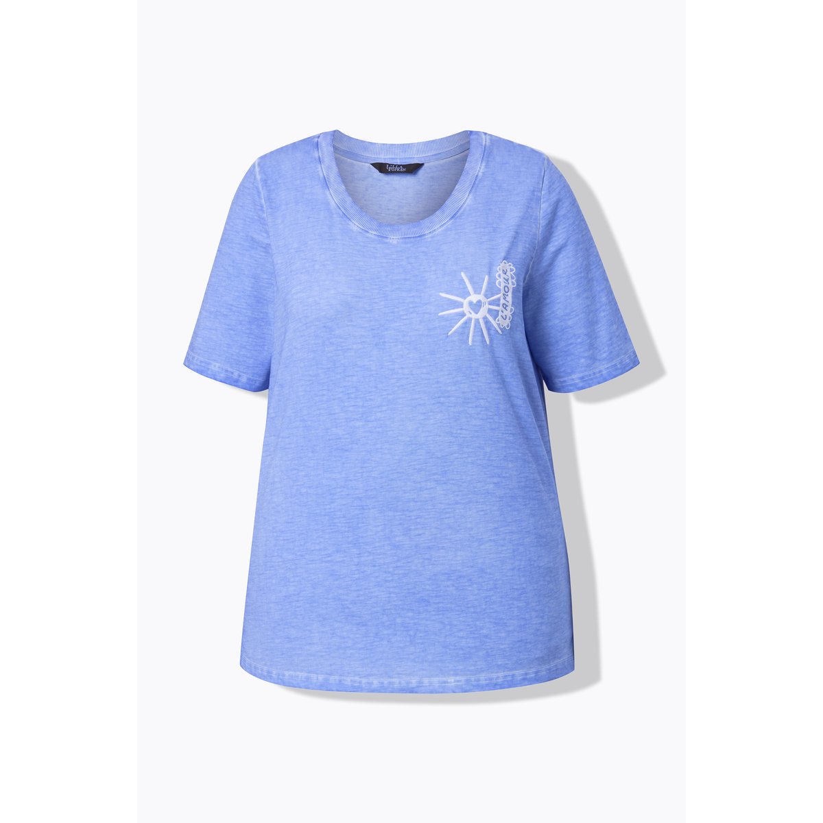 T-shirt avec broderie soleil bleuet, ULLA POPKEN