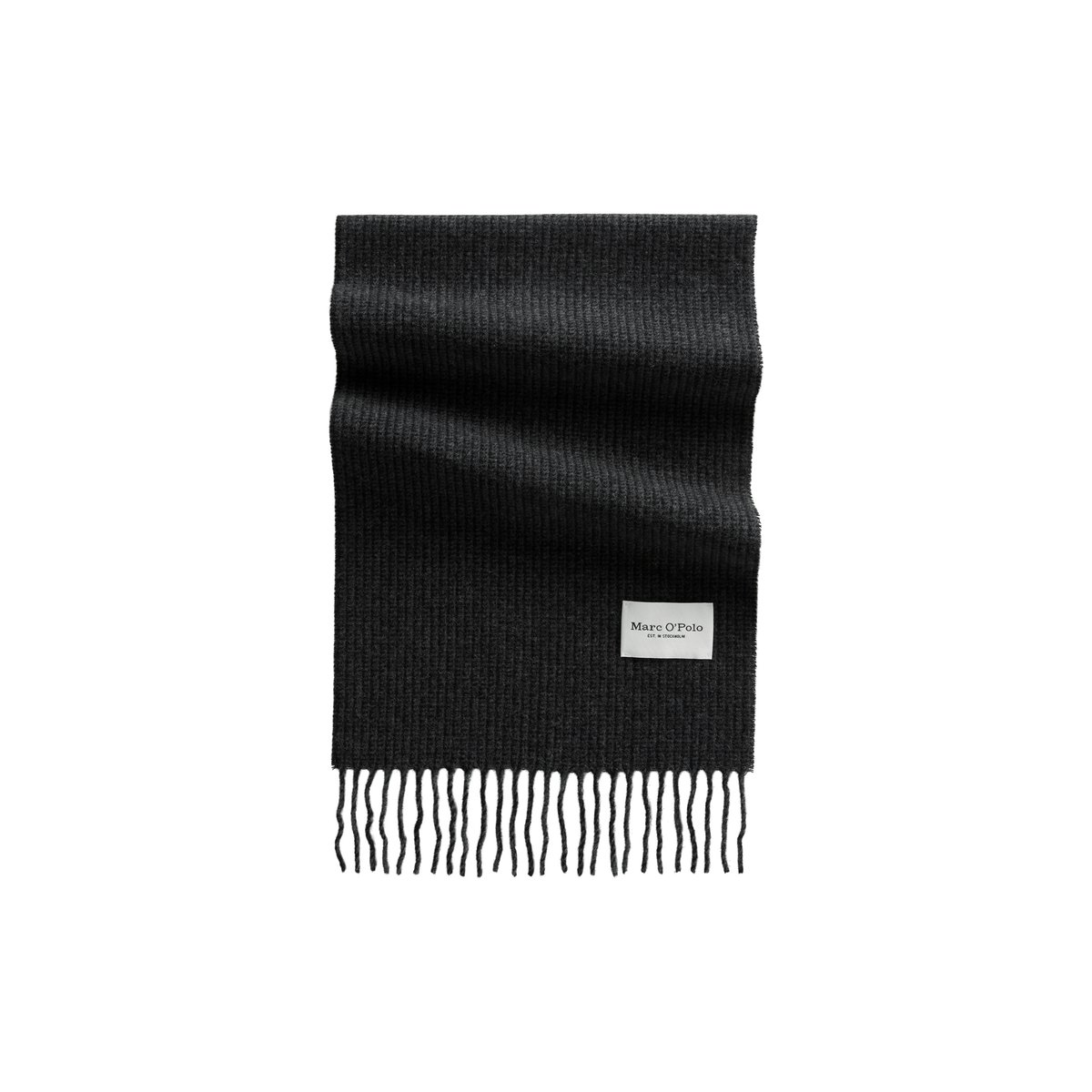 Écharpe Web en laine vierge certifiée noir, MARC O'POLO