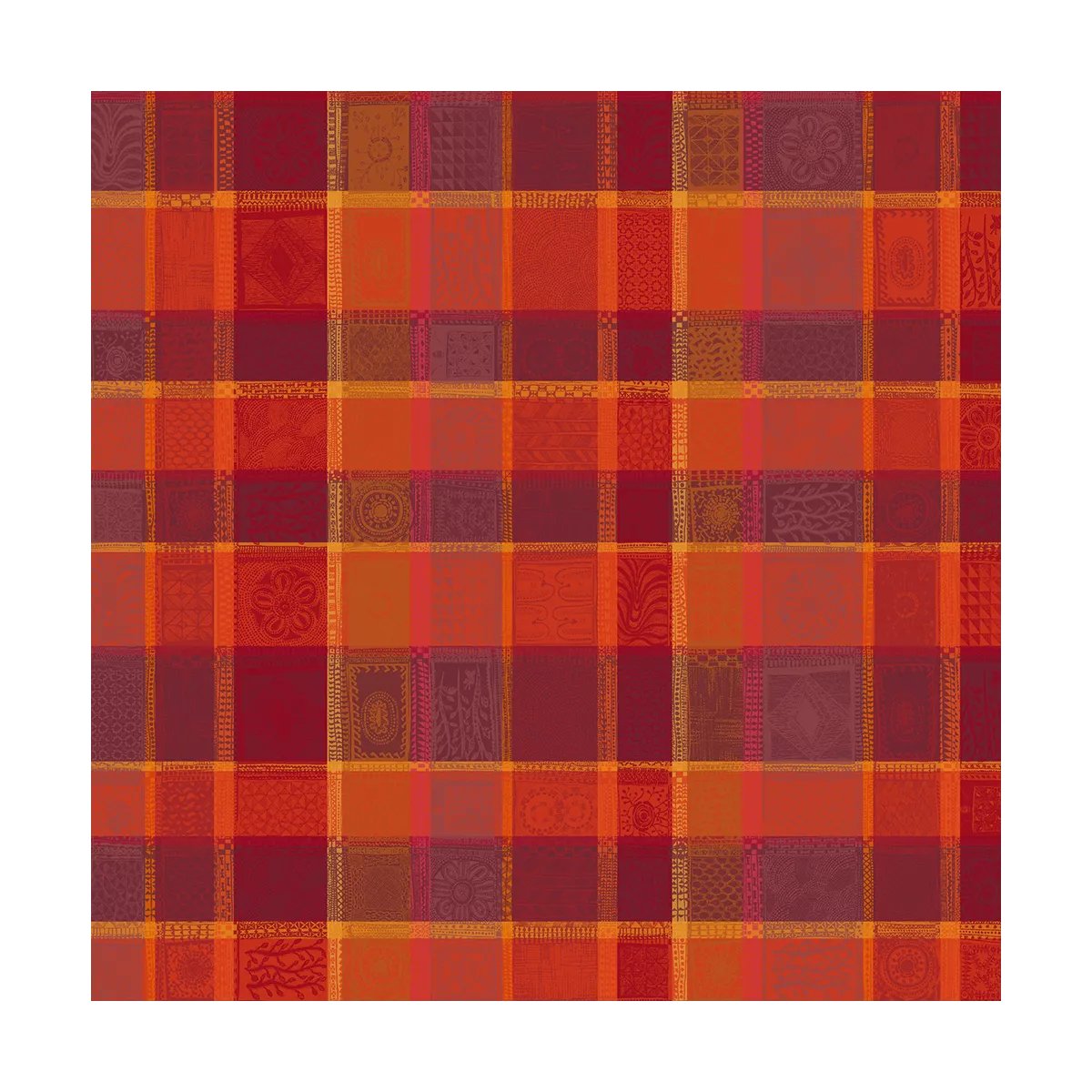 Nappe pur coton enduit MILLE WAX ketchup, GARNIER THIEBAUT