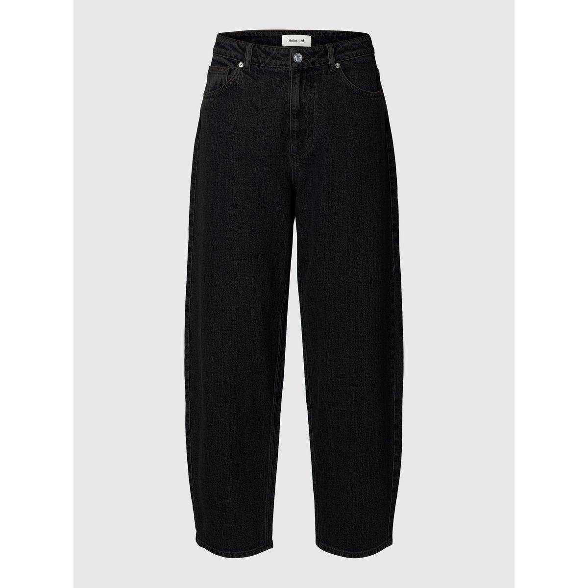 Jeans Barrel black denim, SELECTED