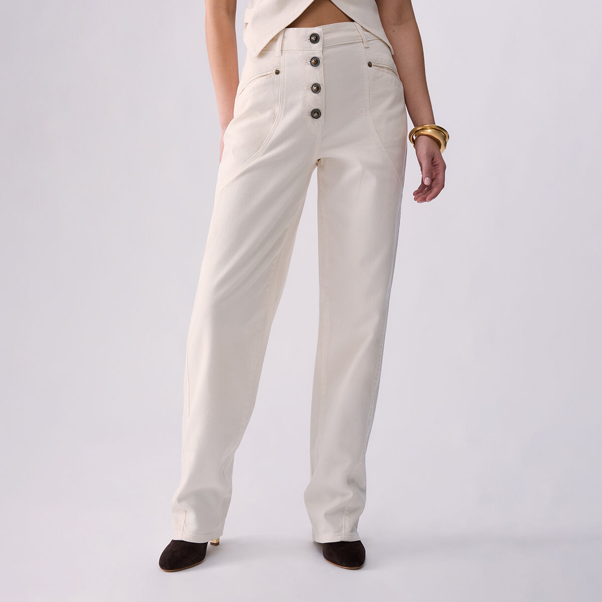 Pantalon baggy taille basse blanc, LIU JO
