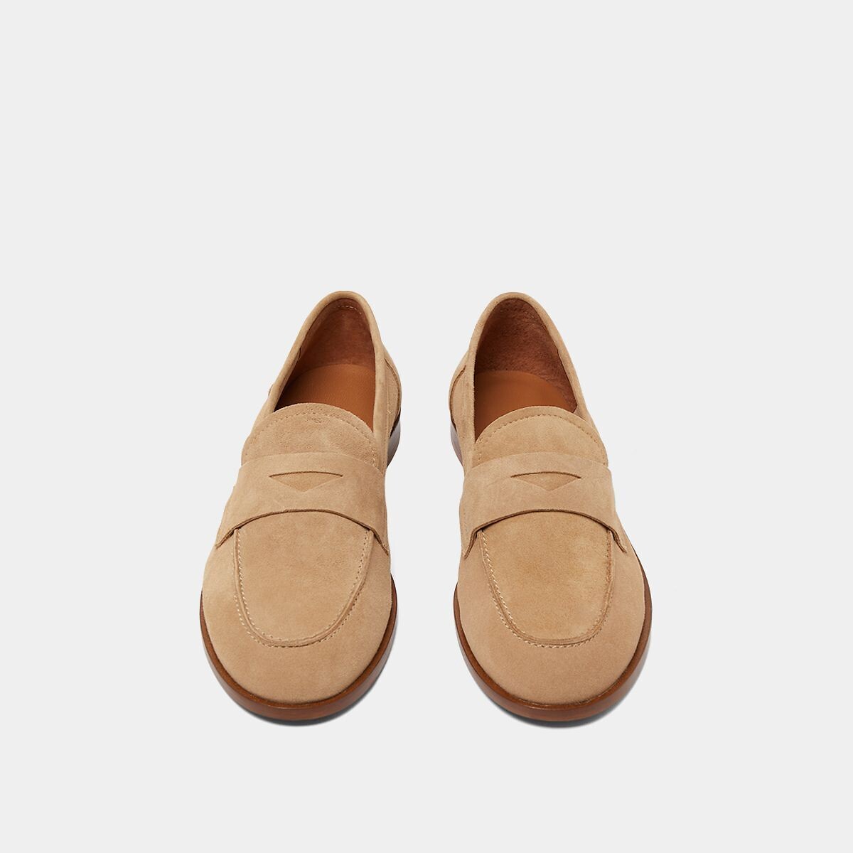 Thelma Suede Loafers, Made in Europe camel, JONAK