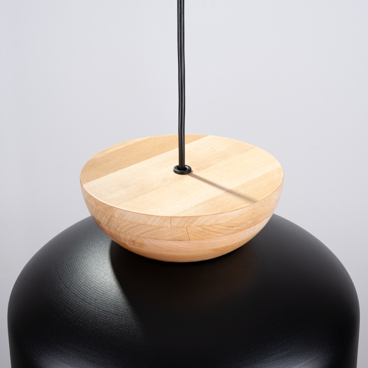 Suspension Bois Noir/Bois Naturel E27 1 Marion noir, EDEN