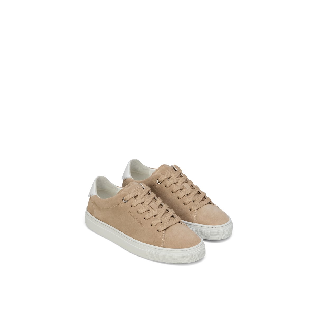 Baskets à semelles cuvette modèle Alfa en cuir nappa lisse marron, MARC O'POLO