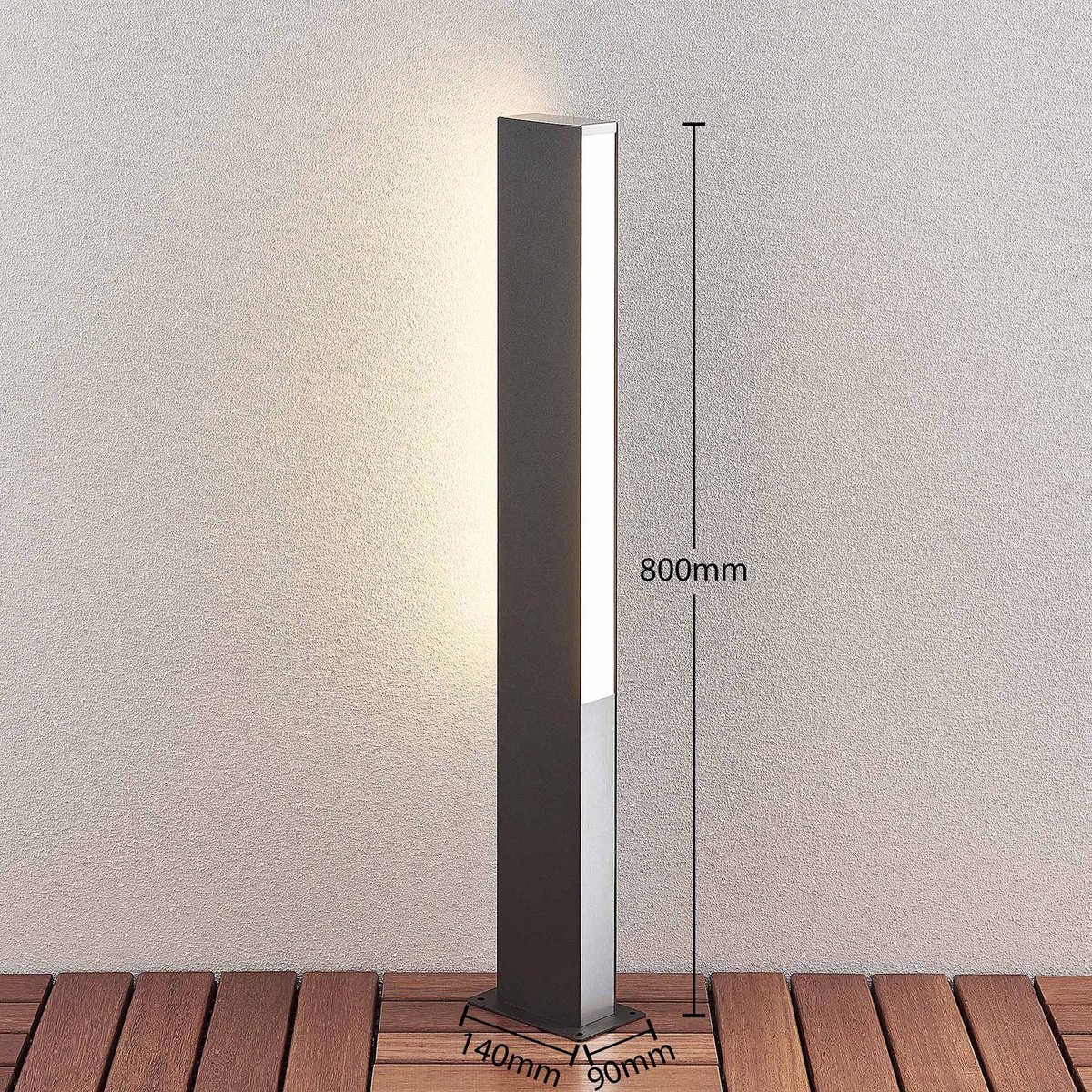 Luminaire extérieur en inox moderneLED anthracite, blanc, LUCANDE