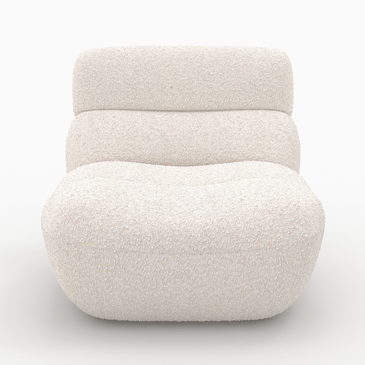 Fauteuil en tissu bouclé - TEDDY blanc, MAISON PAVANE