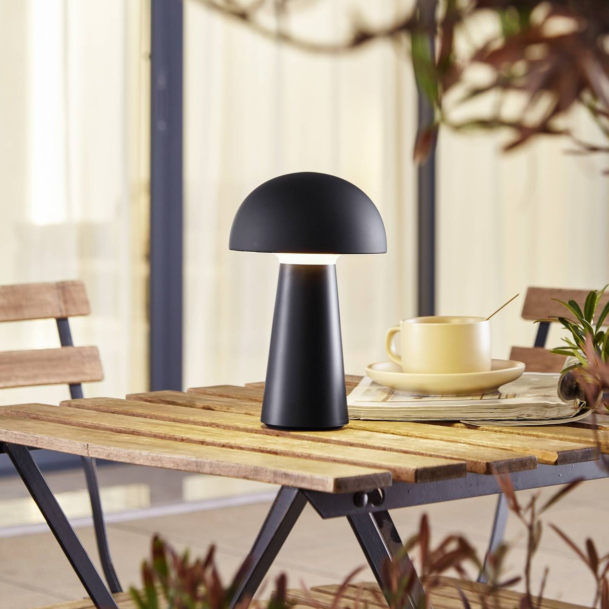 Lampe à poser moderneLED, Zyre noir, LINDBY