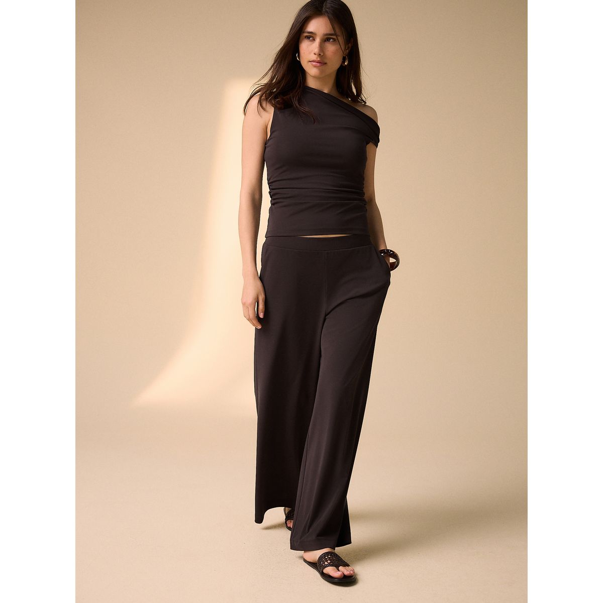 Pantalon large marron chocolat, NEXT