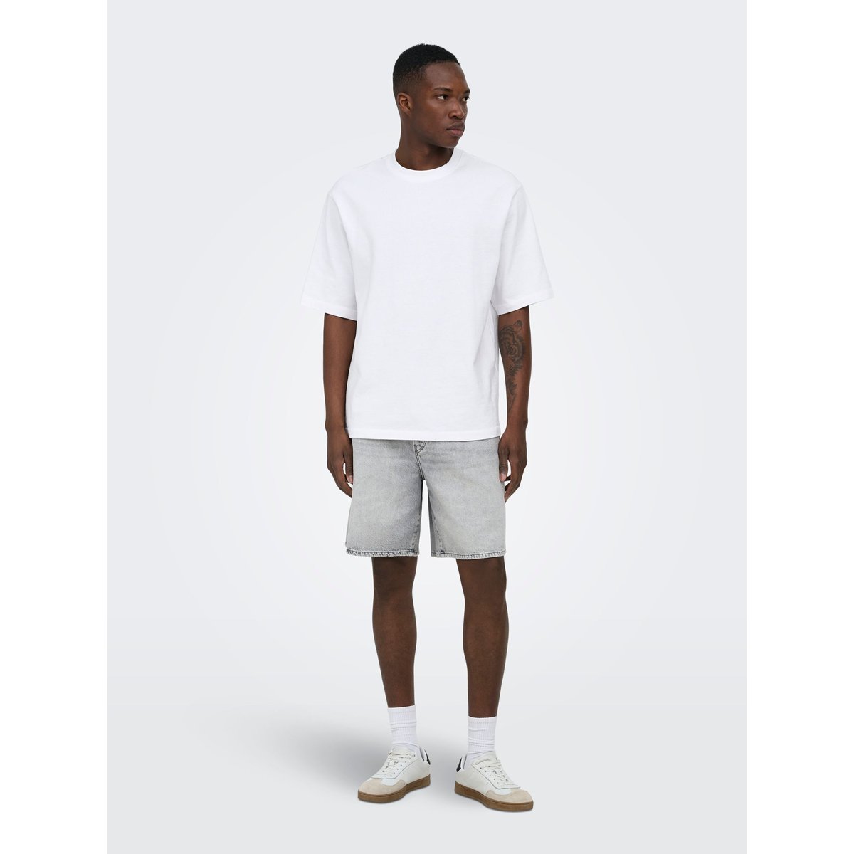 Short En Denim grise - light grey denim 1, ONLY & SONS