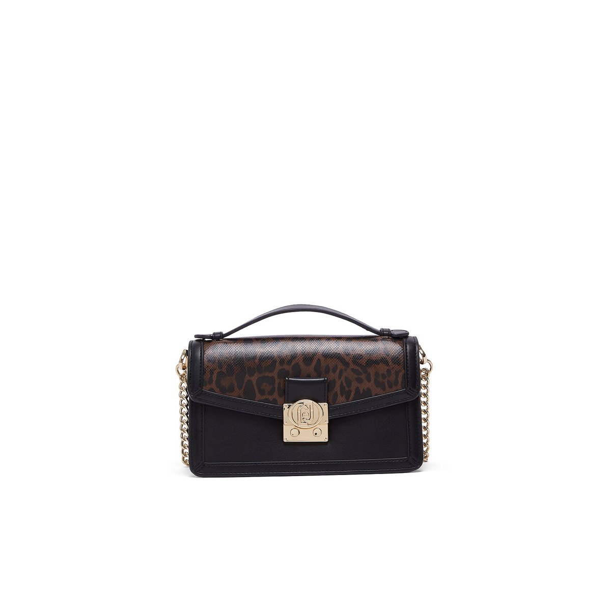 Sac bandoulière format petit animalier noir animalier, LIU JO