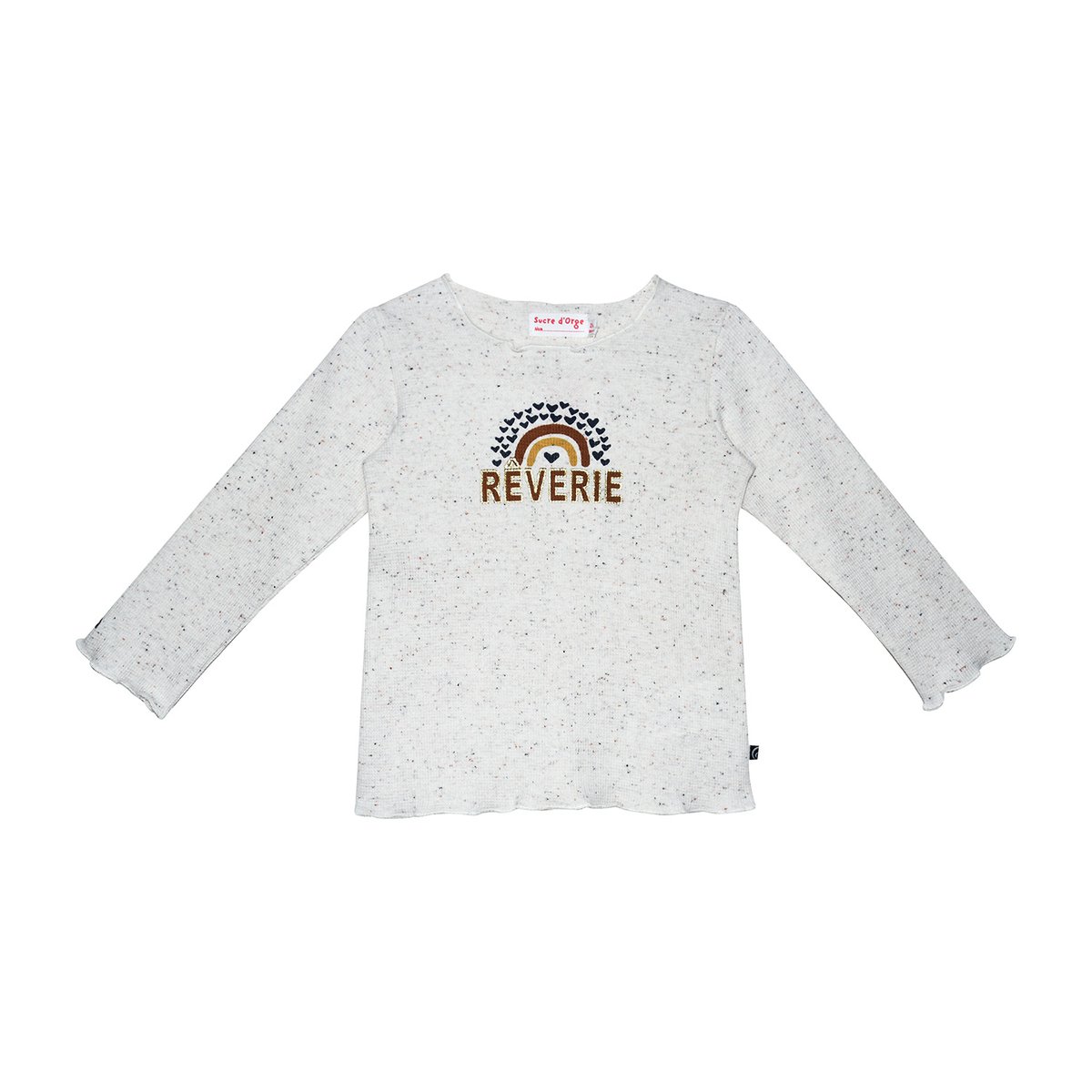 Tshirt en maille manches longues précieuse beige, SUCRE D'ORGE