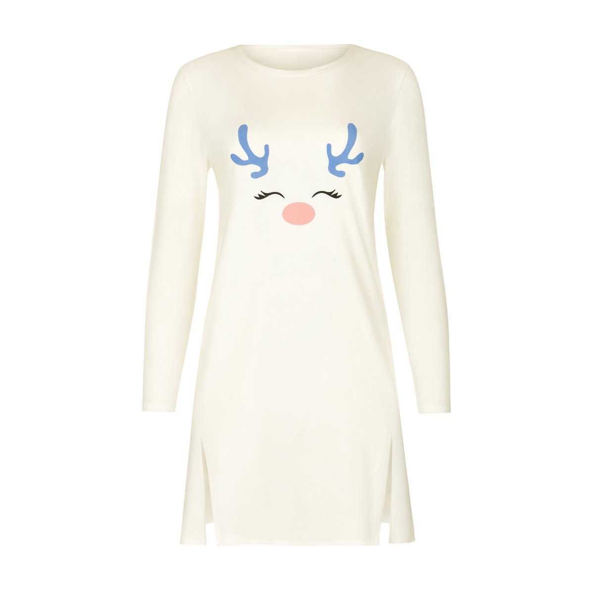 Chemise de nuit manches longues Holiday ivoire, LISCA