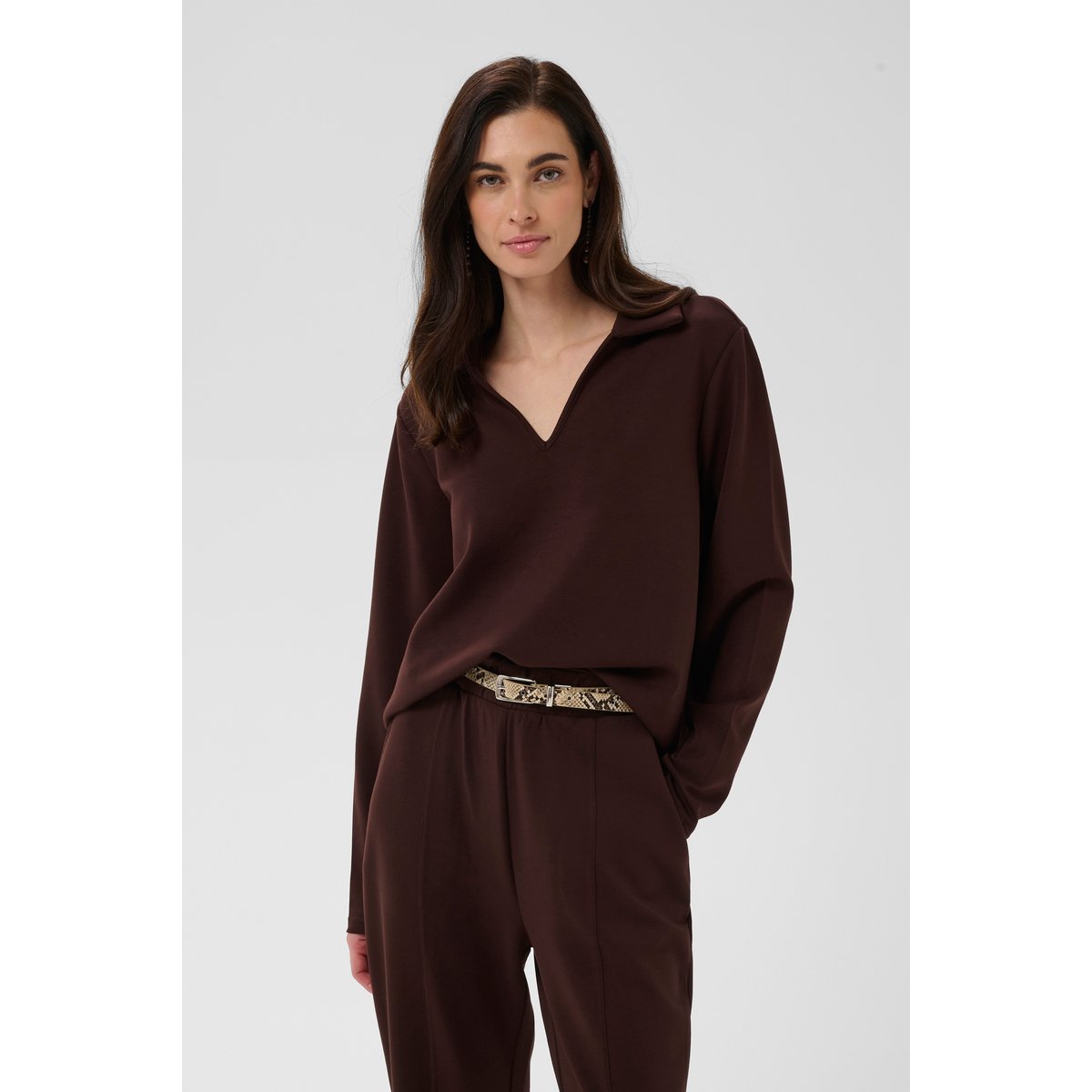 Blouse à manches longues marron coffeebean, CULTURE