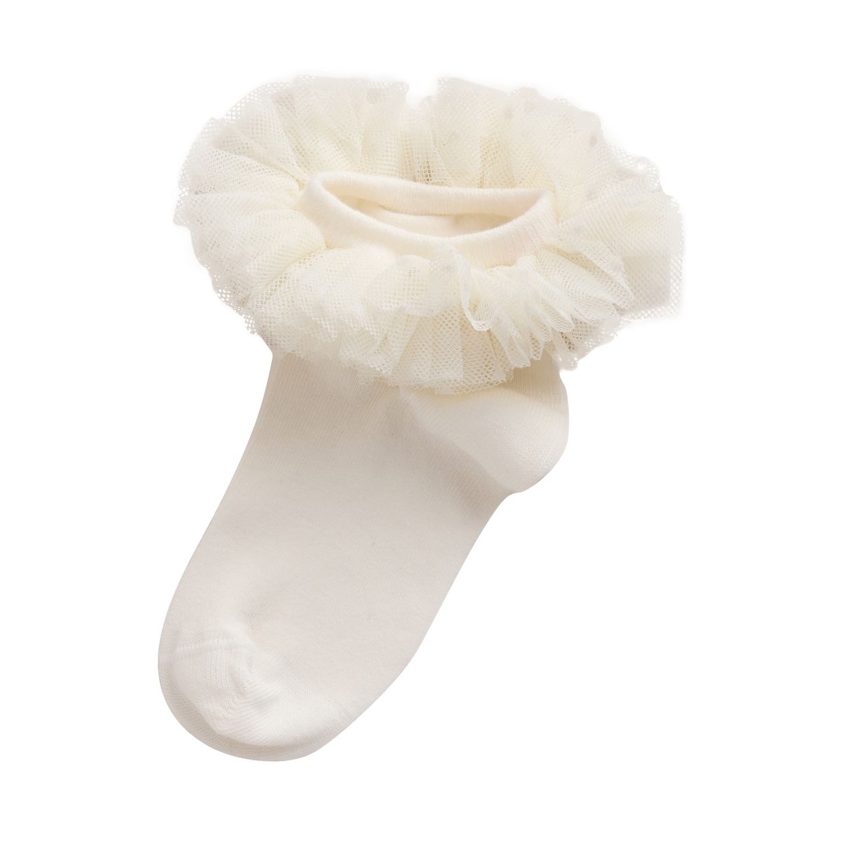 Socquettes en tulle et coton, 2 paires jaune/blanc, NEXT
