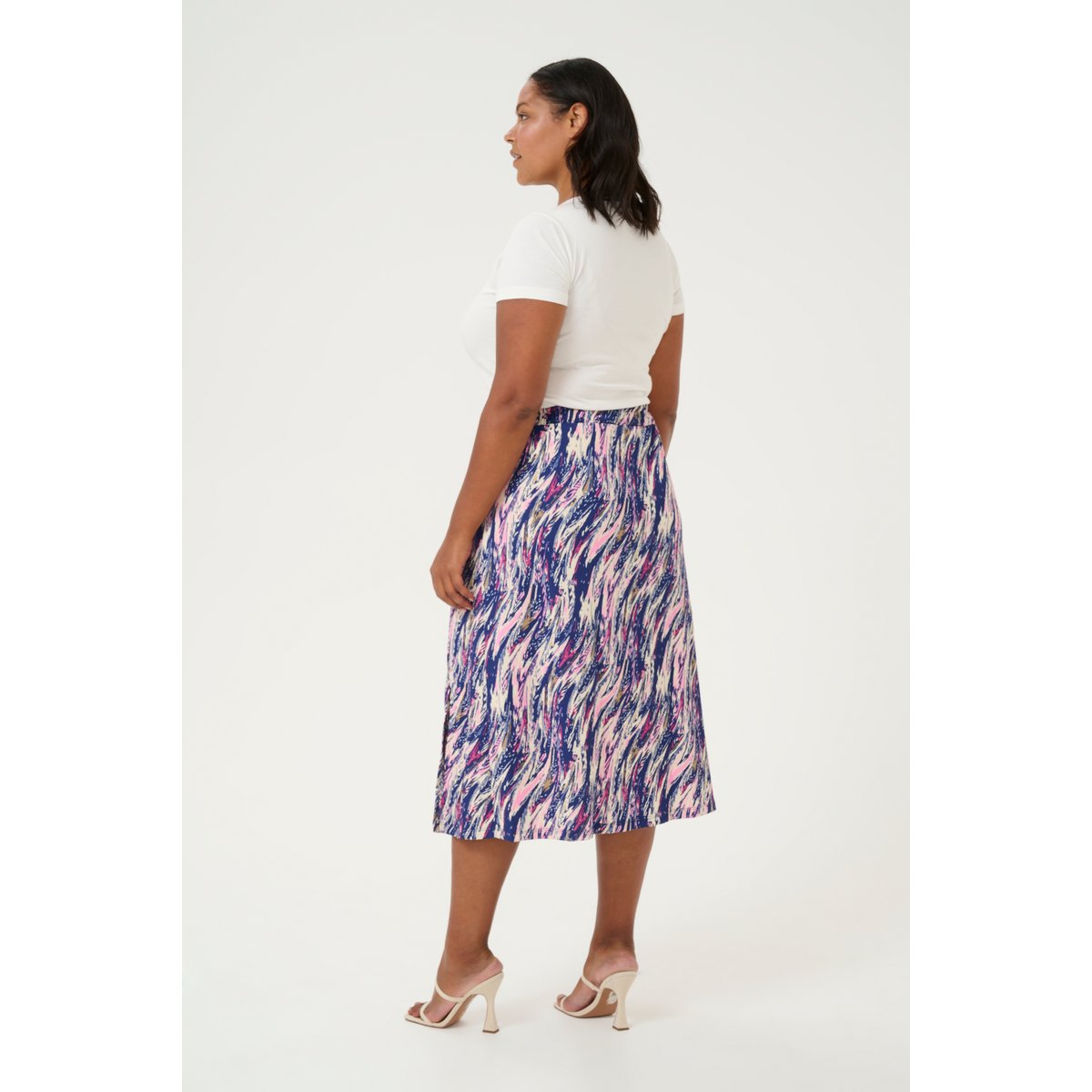 Skirt multicolore imprimé, KAFFE CURVE