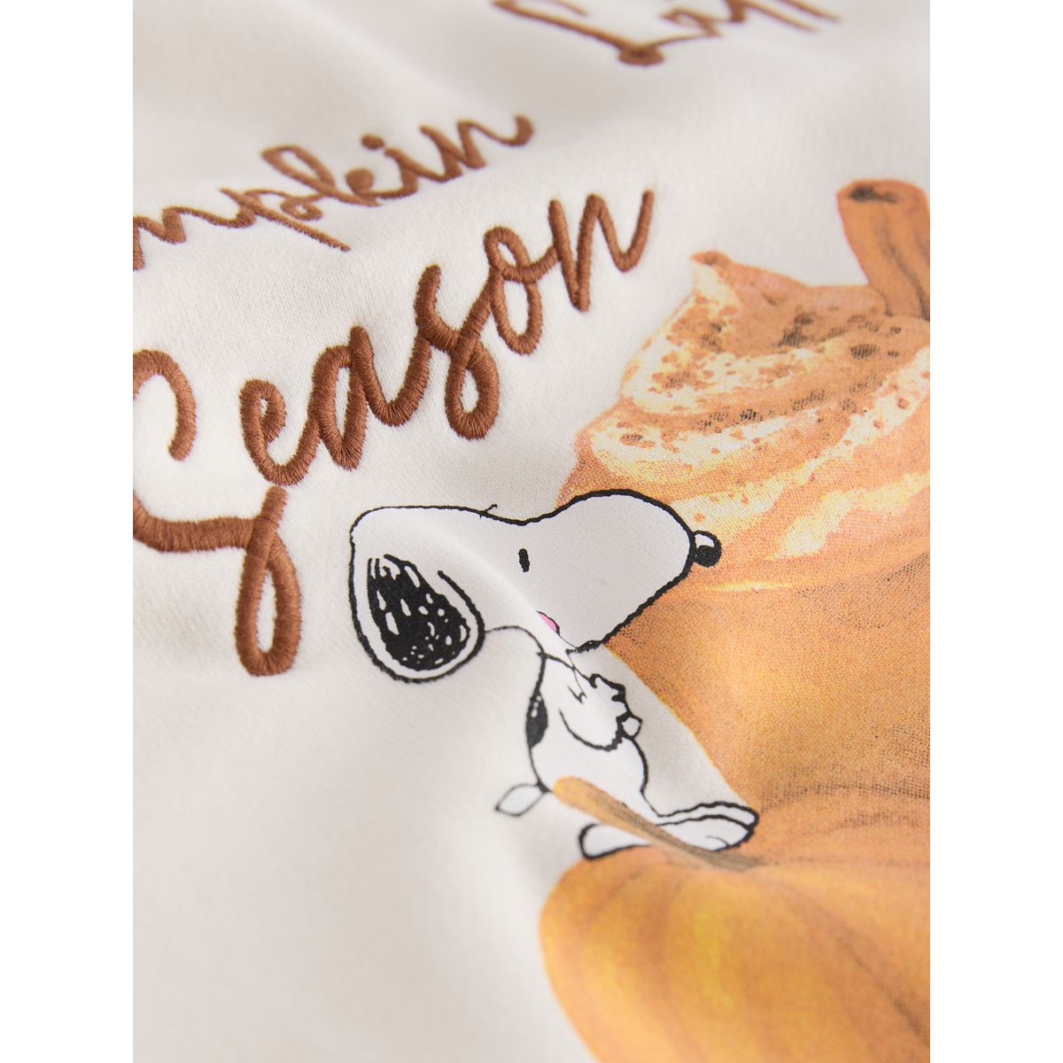 Sweat pumpkin latte snoopy sous licence écru, NEXT