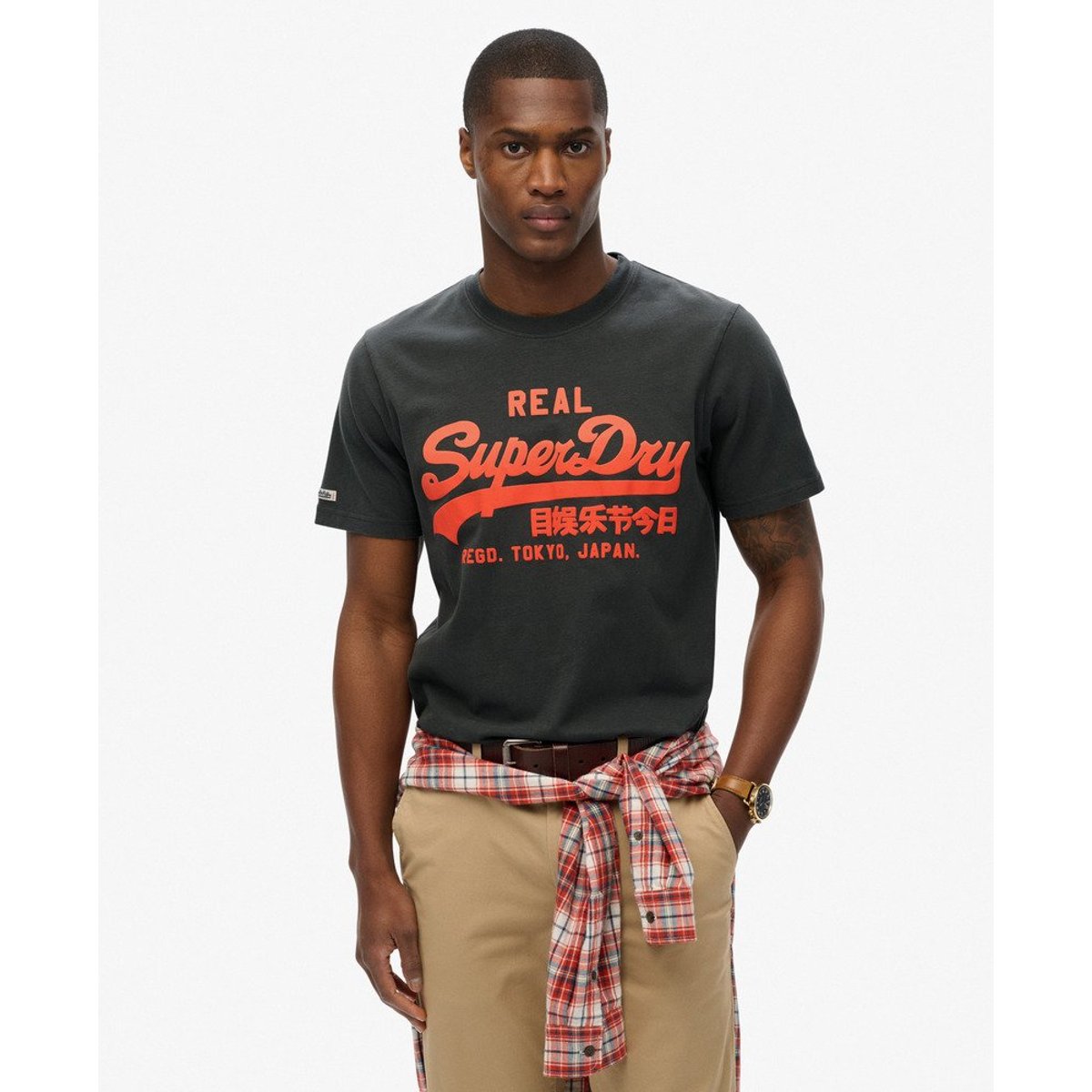 T-shirt VL Fade noir vintage, SUPERDRY