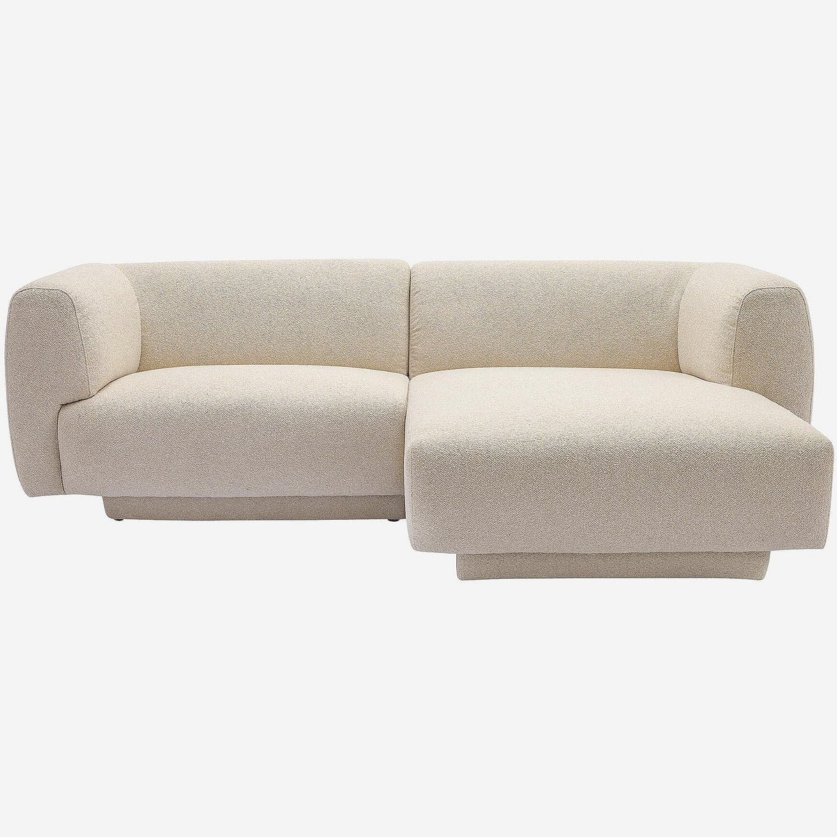 Canapé d'angle droit en tissu texturé AUSTIN beige, HABITAT