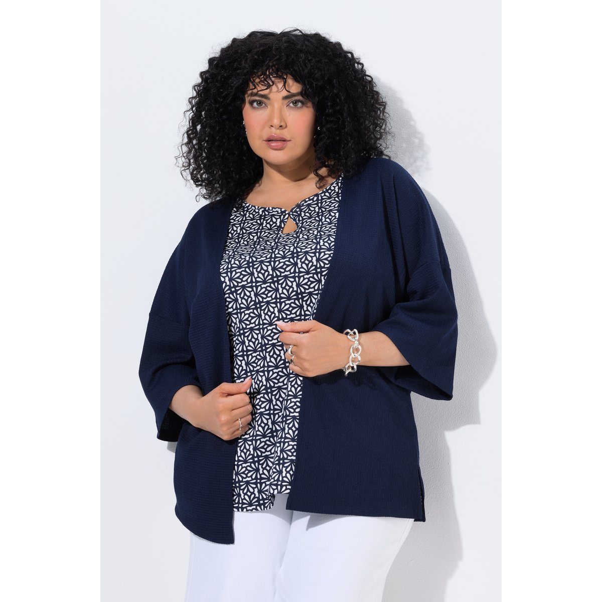 Veste, style kimono, sans fermeture marine, ULLA POPKEN