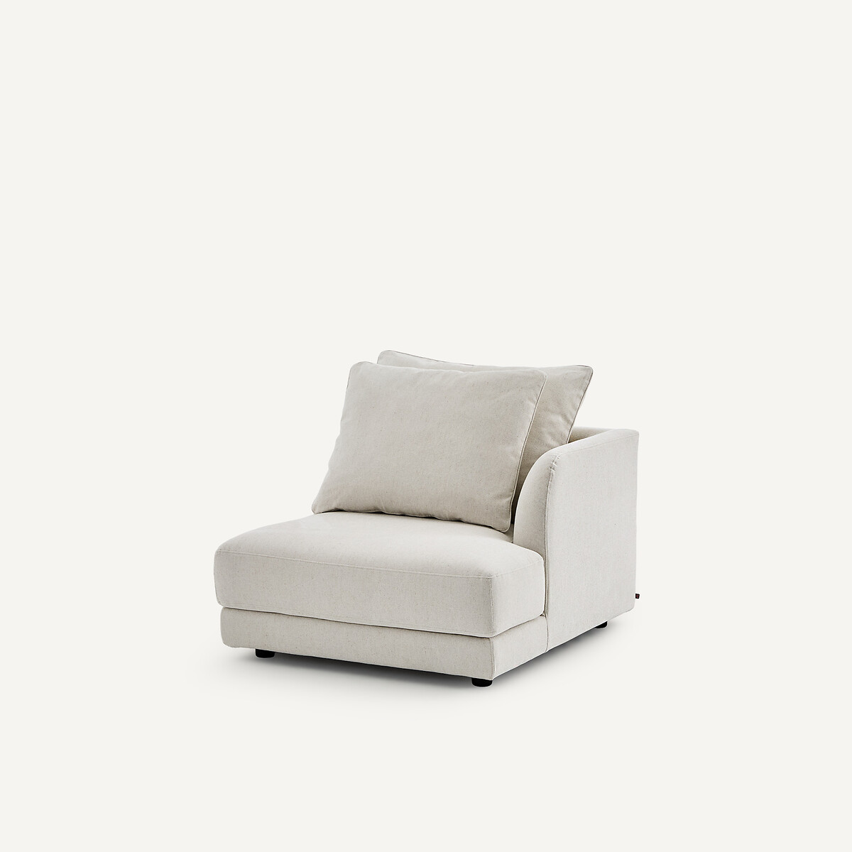 Demi-canapé droit, modulable en toile chinée, TIBERIO ivoire, AM.PM