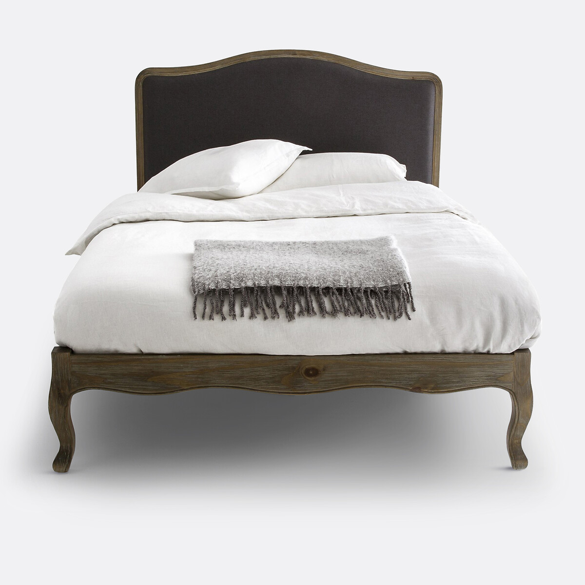 Cama con somier, Janel gris/madera, LA REDOUTE INTERIEURS