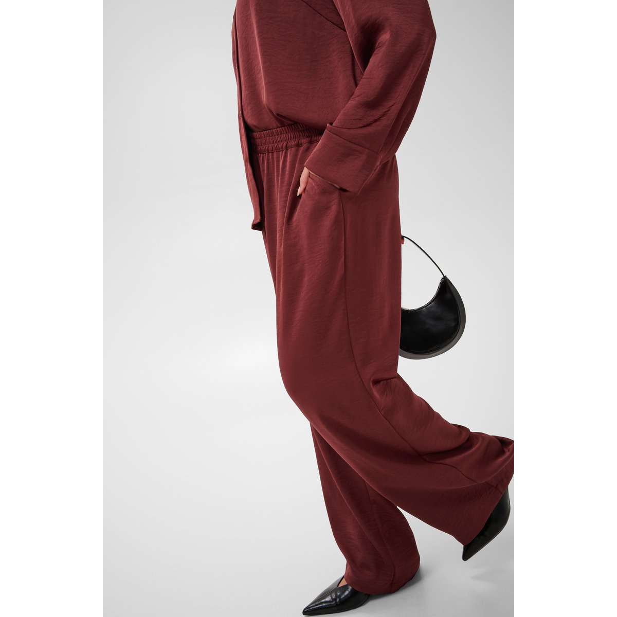 Pantalon casual rouge port, KAFFE CURVE