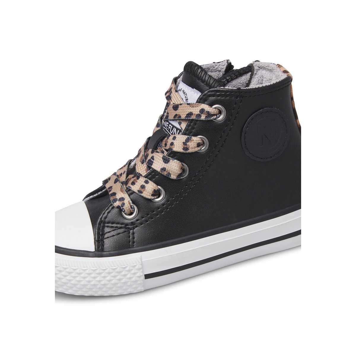 Baskets hautes en cuir YLFAS. noir-beige, NATURINO