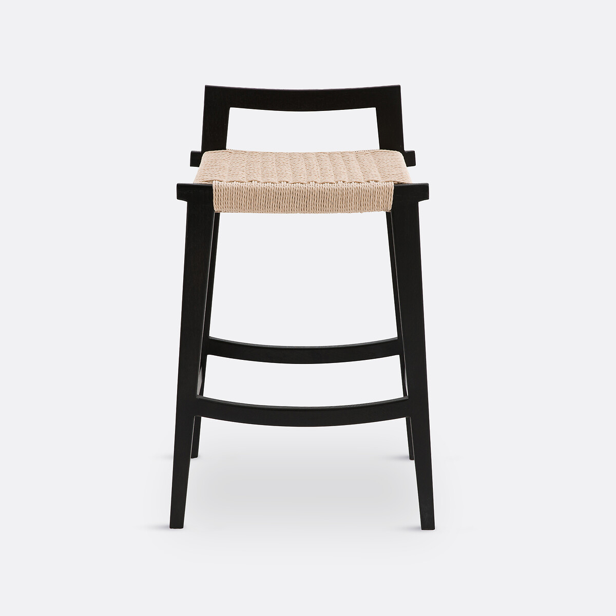 Chaise de bar chêne et tressage Hokito noir, LA REDOUTE INTERIEURS