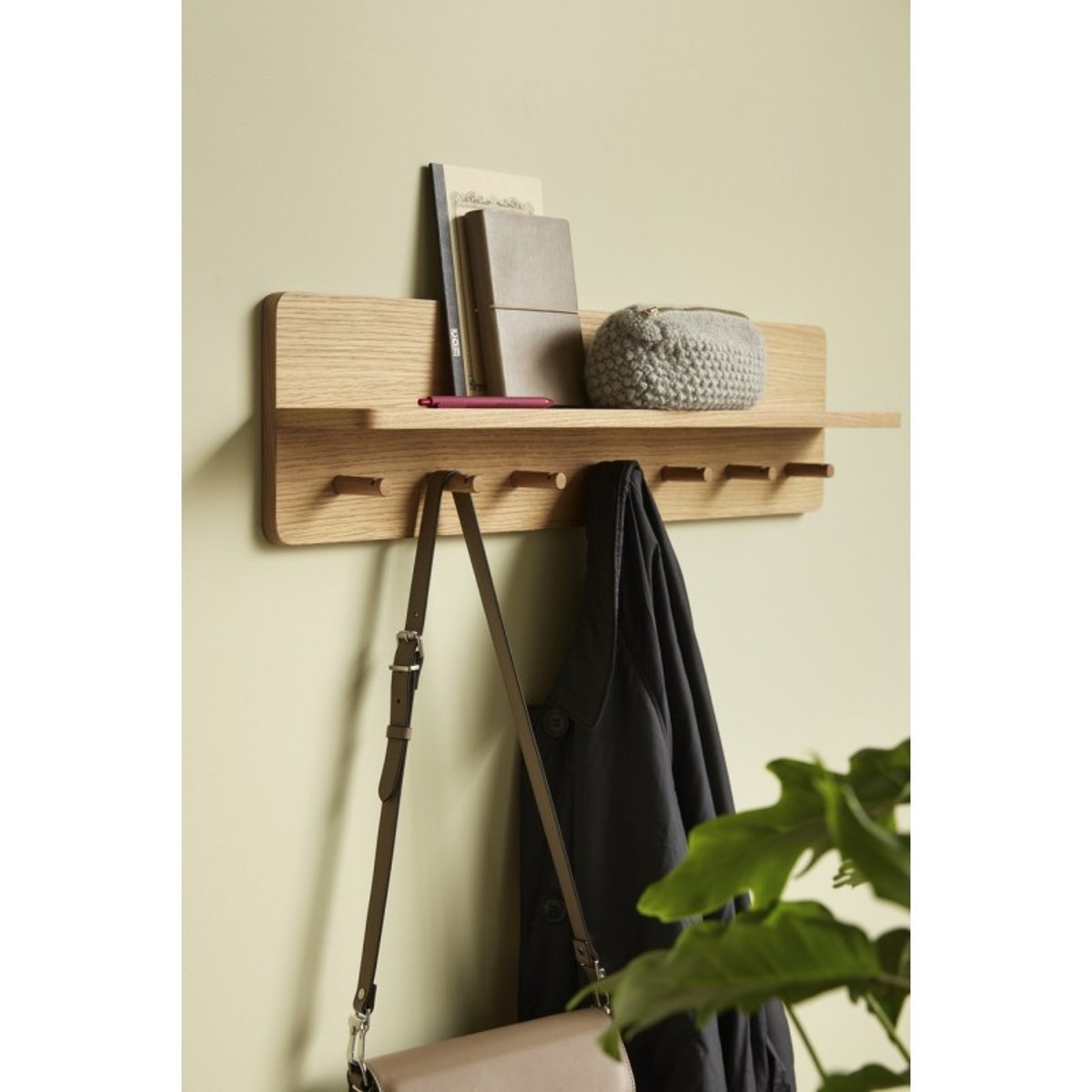 Portemanteau Mural Étagère Bois bois clair, HUBSCH