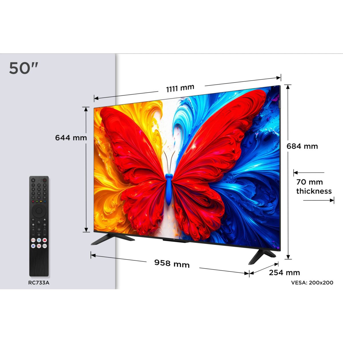 TV QLED 50S5L (2026) 50" (127 cm) couleur unique, TCL