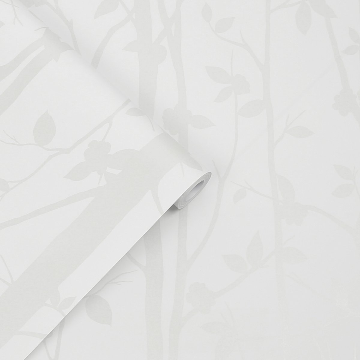 Papier peint Branches délicates en filigrane Cottonwood blanc, LAURA ASHLEY