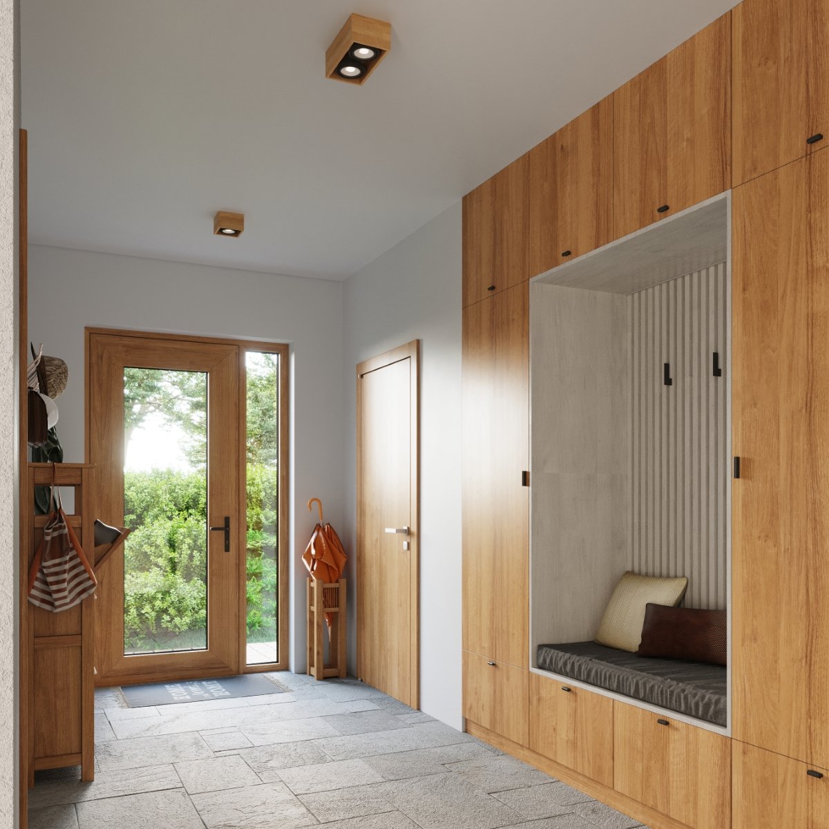 Plafonnier Bois Bois Naturel GU10/ES111 2 Quatro marron, EDEN