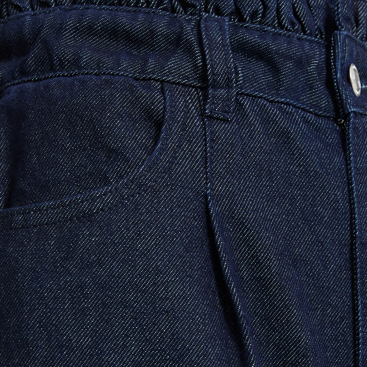 Jean large avec taille paperbag bleu brut, LA REDOUTE COLLECTIONS