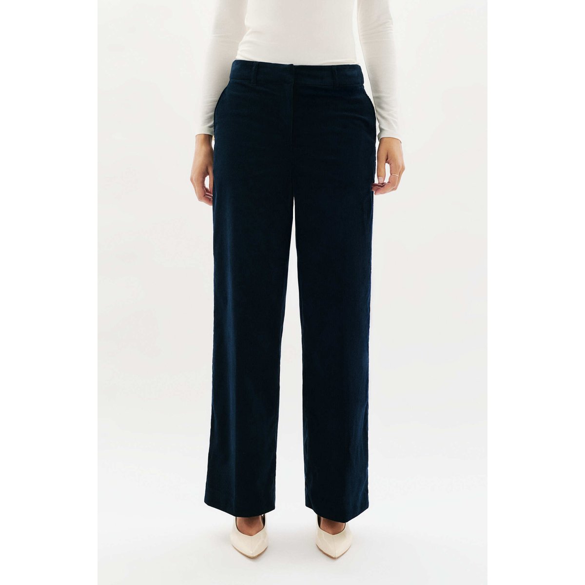 Pantalon PESUVIOVELOURS bleu marine, CAROLL