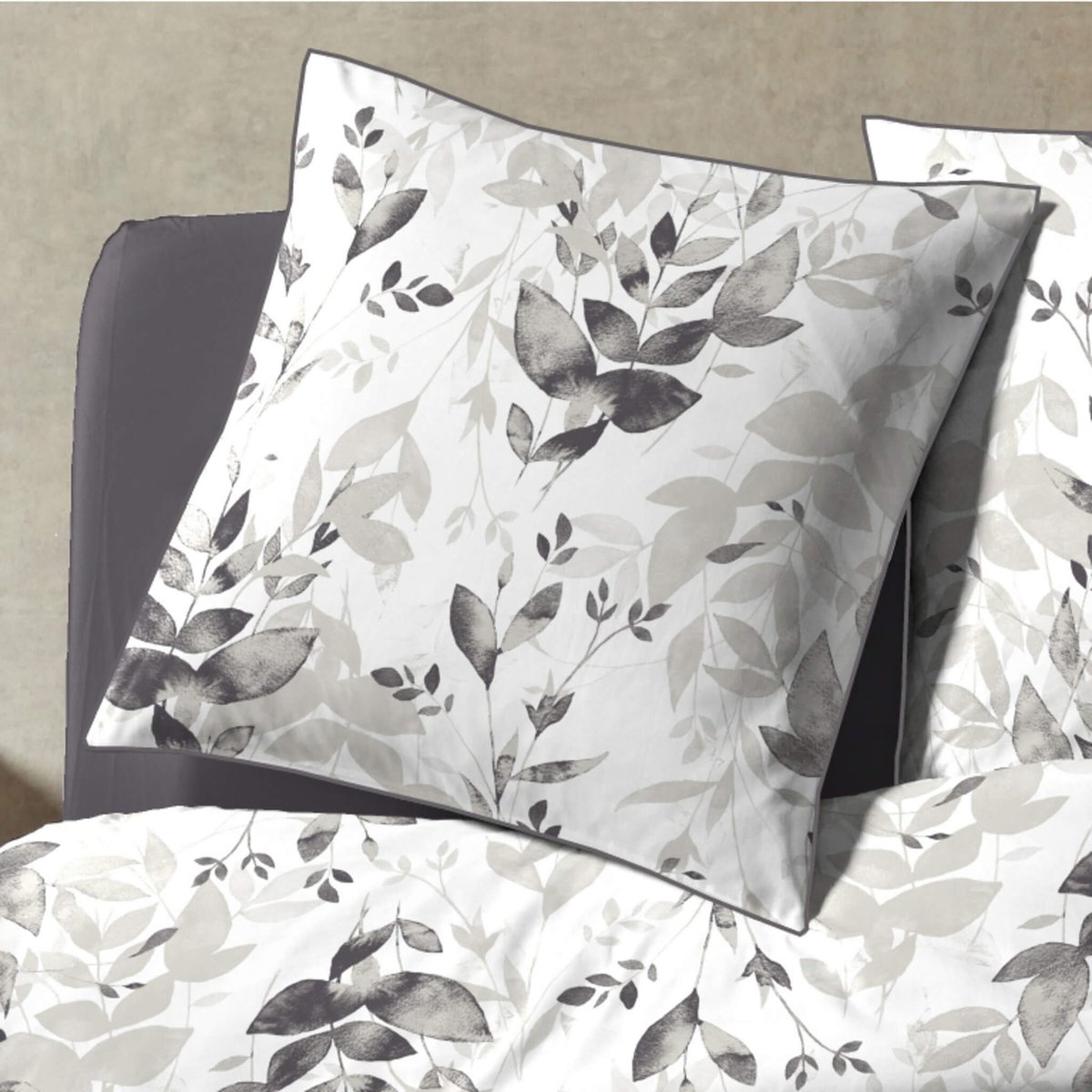 Parure de lit SLINE blanc, TERRE DE NUIT