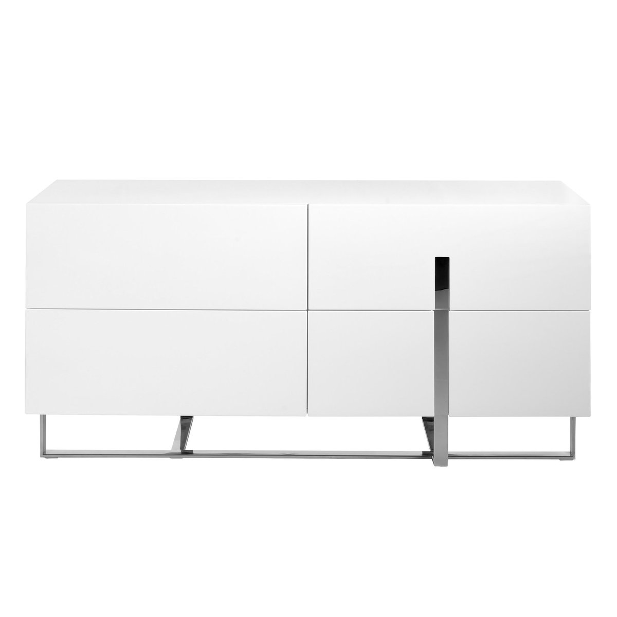 Buffet en bois blanc et acier chromé blanc | acier, ANGEL CERDA