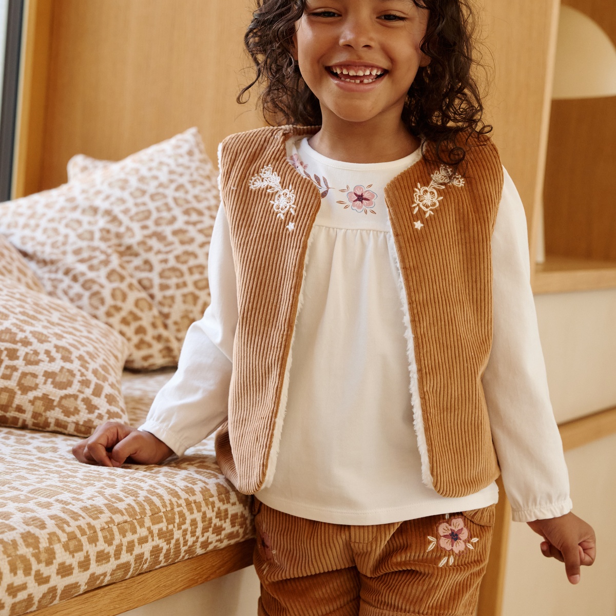 Lot de 2 t-shirts enfant manches longues Cléo rose, PETIT BEGUIN