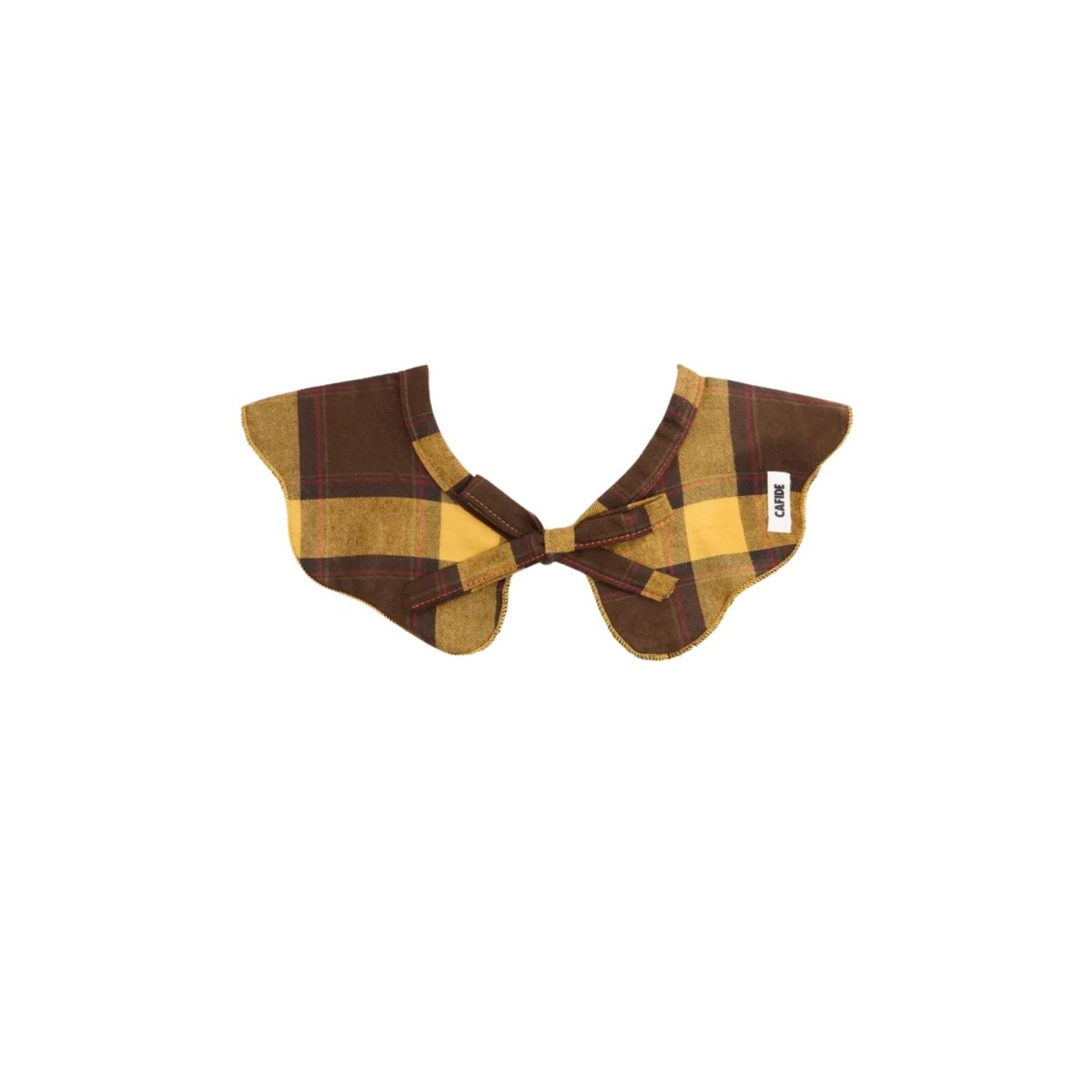 Bandana pour chien style col tartan moutarde, Lola jaune, CAFIDE