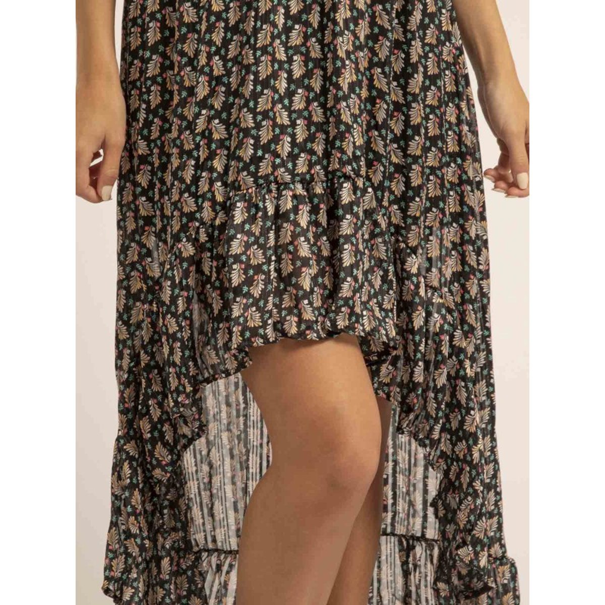 Robe Longue Motifs Igalie noir, DONA LISA
